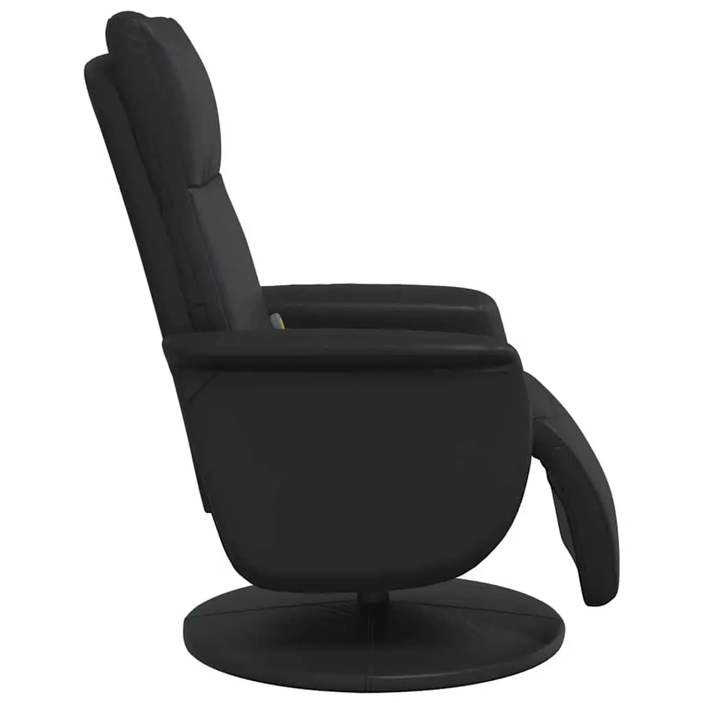 Massage Recliner Chair with Footrest Vibration Therapy Adjustable Black Faux Leather