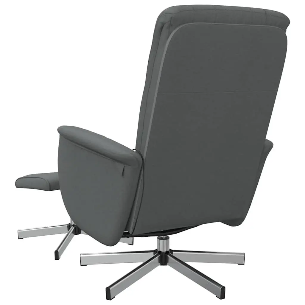 Massage Recliner Chair with Footstool Grey Fabric Manual Reclining 360 Swivel