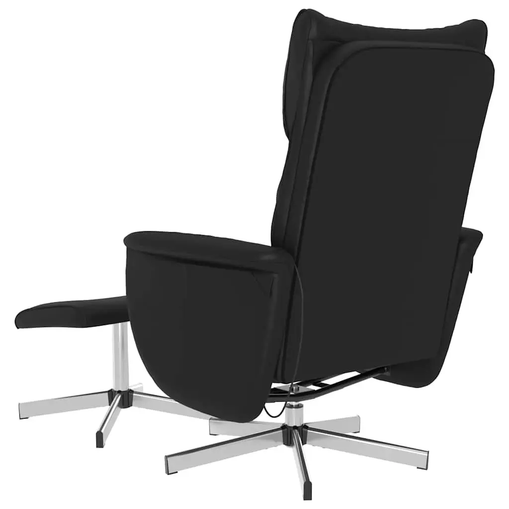 Massage Recliner Chair Vibration Therapy Manual Reclining 360 Degree Swivel Faux Leather Black