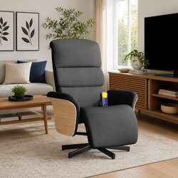 Massage Recliner Chair with Adjustable Footrest and Swivel