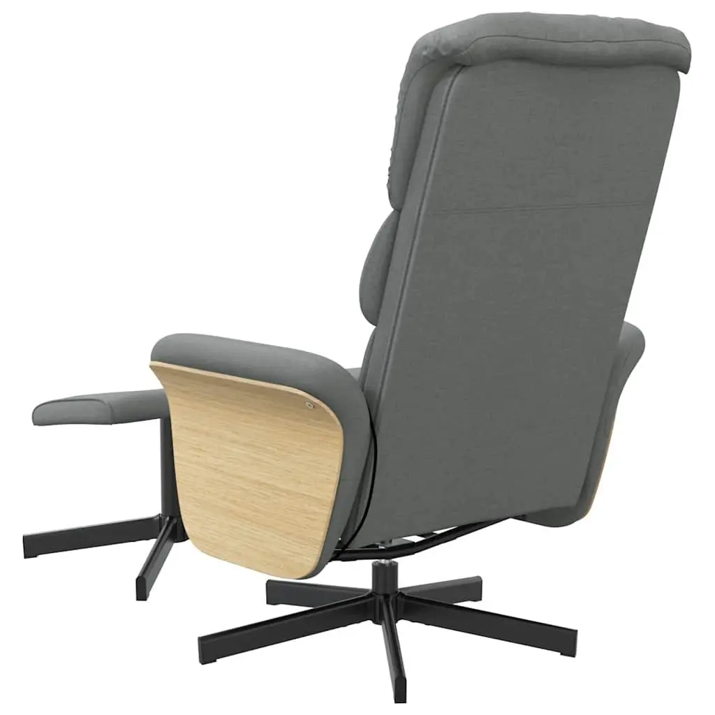 Massage Recliner Chair with Footstool Vibration Dark Grey Fabric