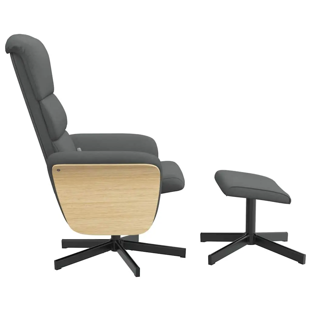 Massage Recliner Chair with Footstool Vibration Dark Grey Fabric