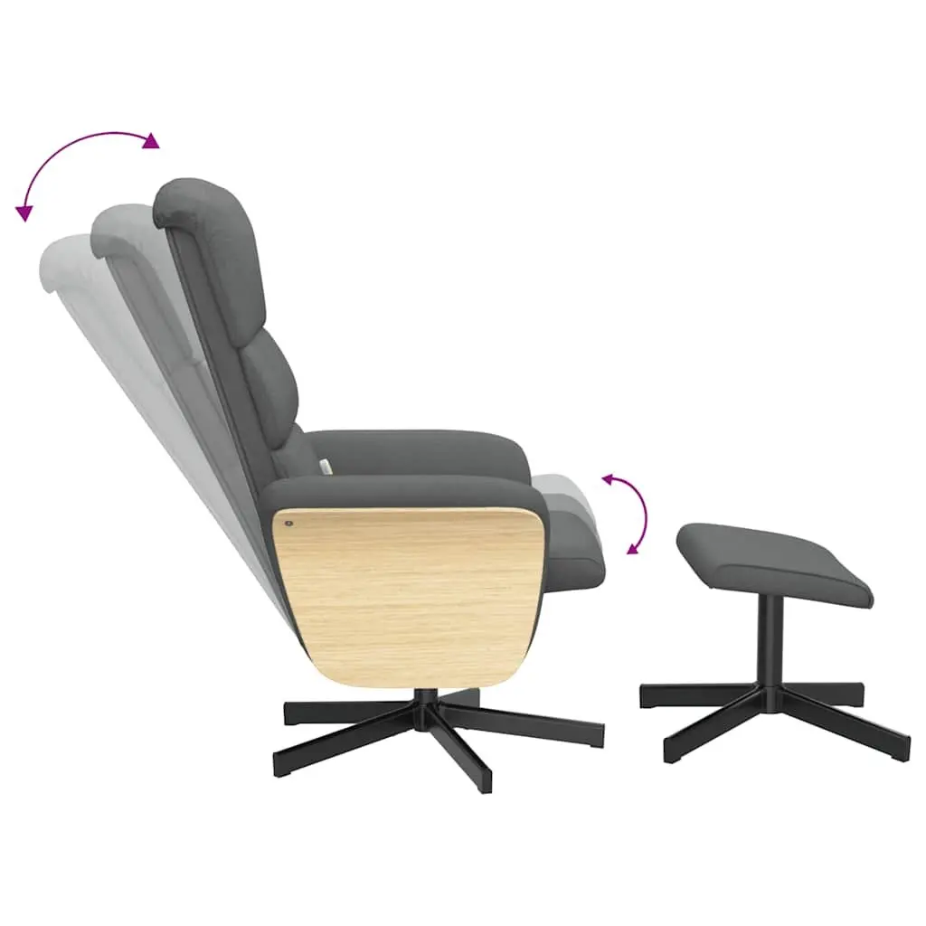 Massage Recliner Chair with Footstool Vibration Dark Grey Fabric