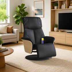 Adjustable Black Faux Leather Massage Recliner Chair