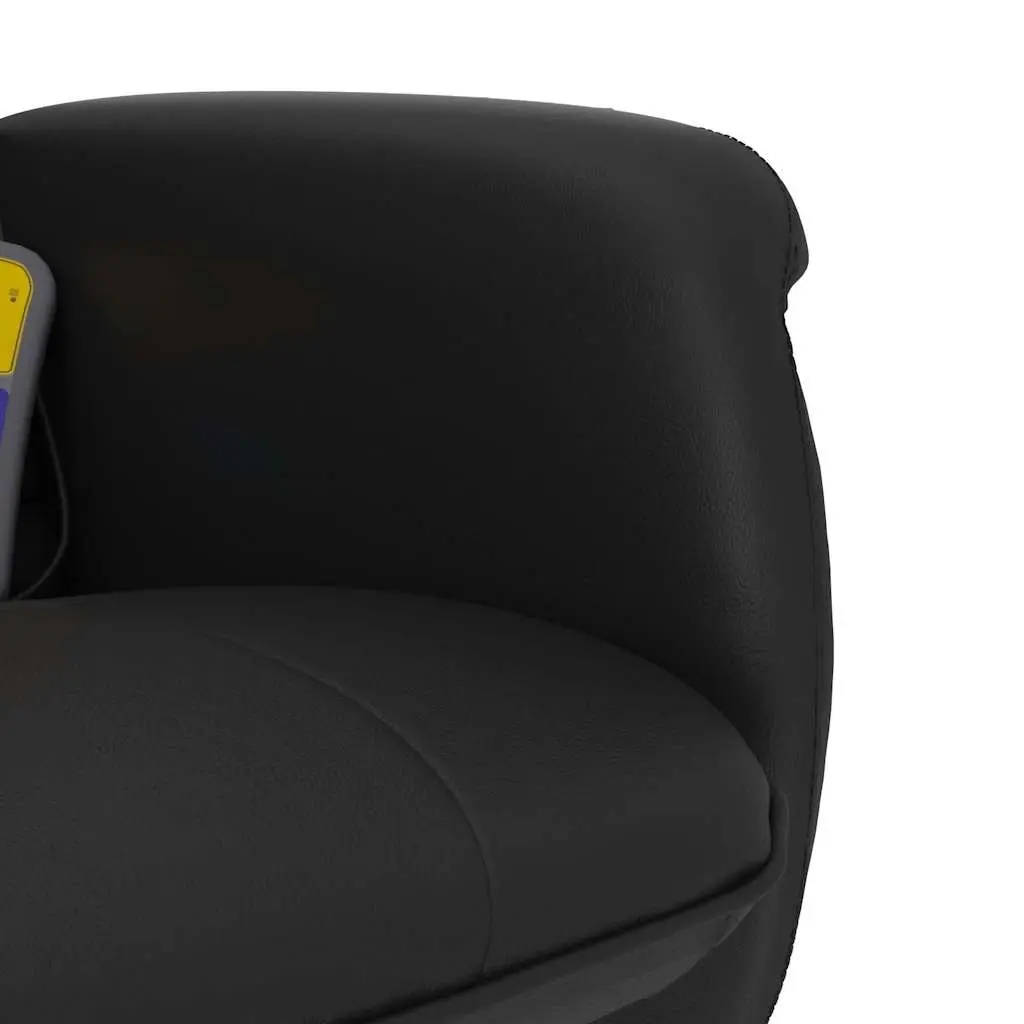 Massage Recliner Chair with Footstool Manual Reclining 360 Degree Swivel Faux Leather Black