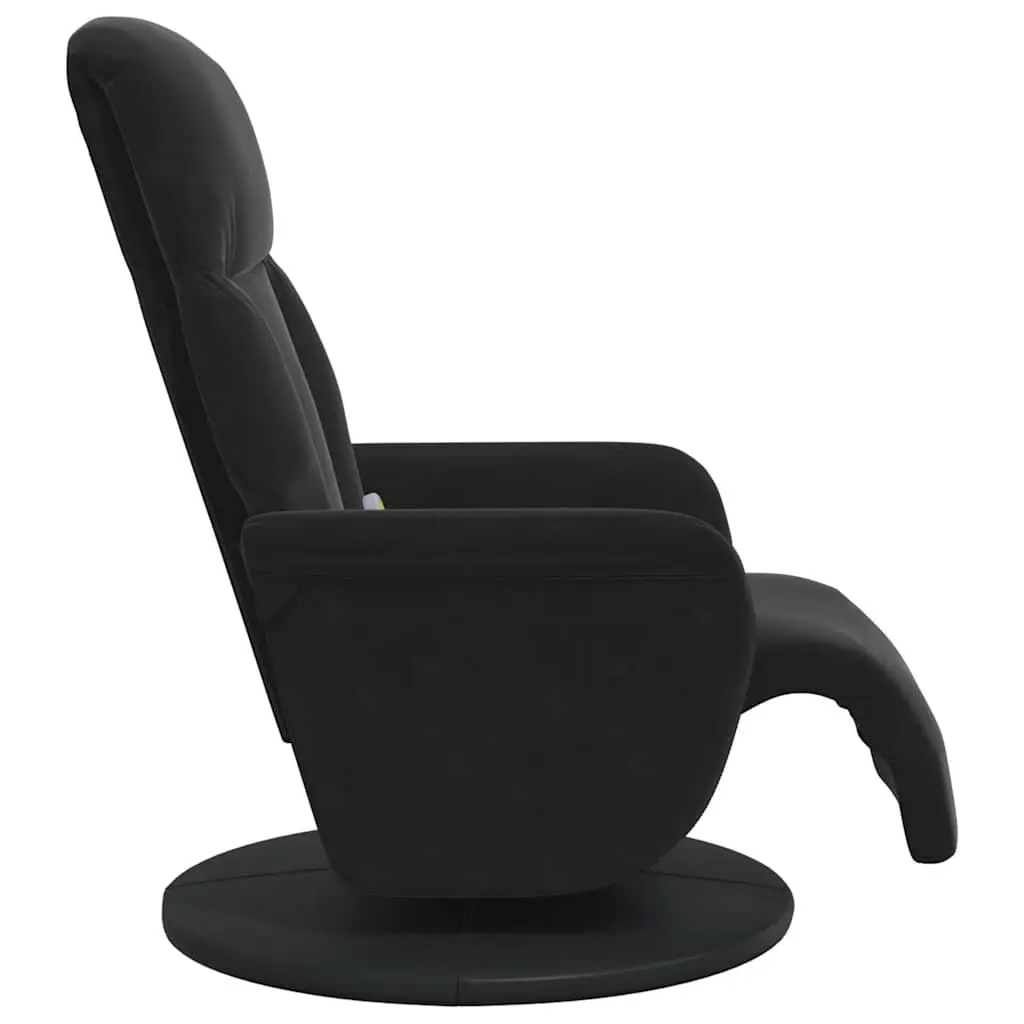 Massage Chair with Adjustable Backrest Comfort Footrest Black Velvet 360 Swivel