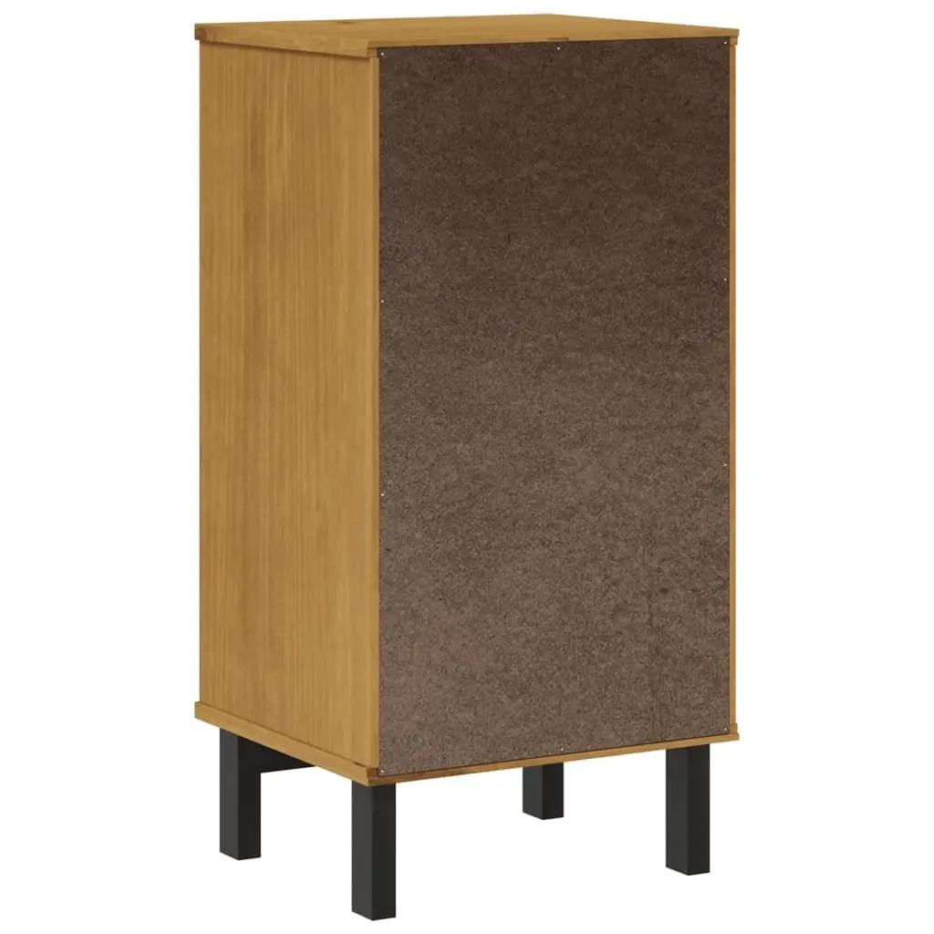 Bedside Table Solid Pine Wood Storage Cabinet 2 Drawers Brown