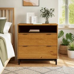 Brown Drawer Cabinet 80x40x80 cm in Solid Pine Wood
