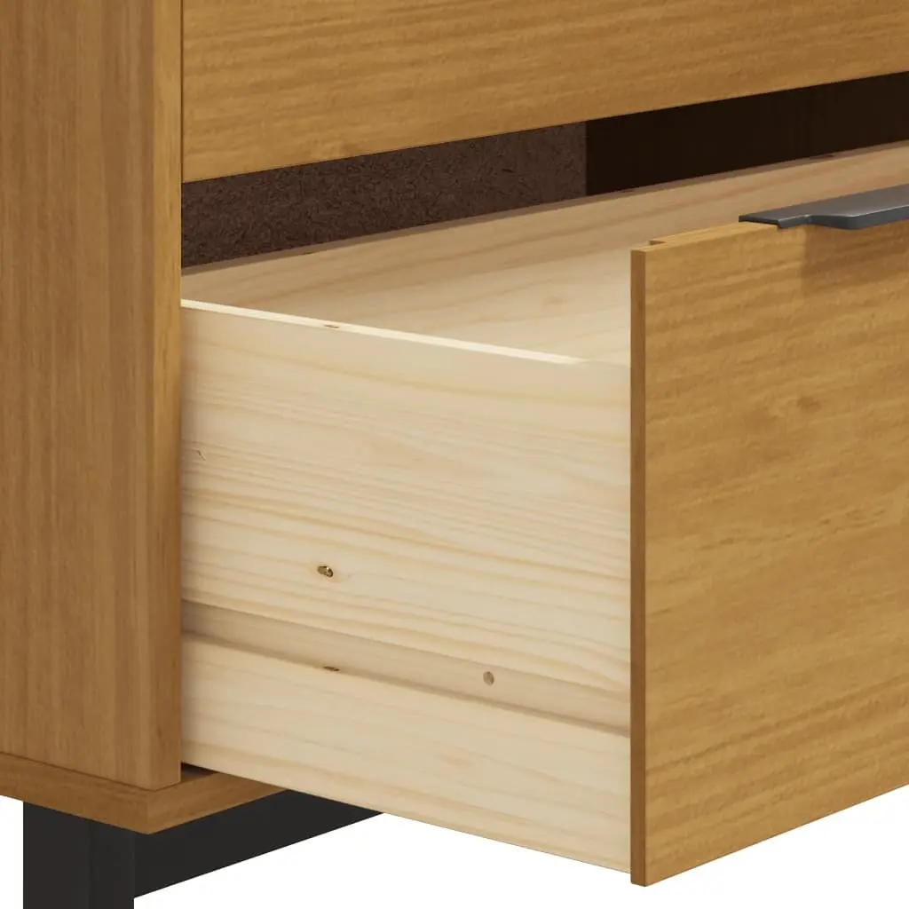 Solid Pine Wood Drawer Cabinet with Easy Cleaning Feature 80x40x80 cm Brown 2 Drawers and Open Compartment for Organised Storage