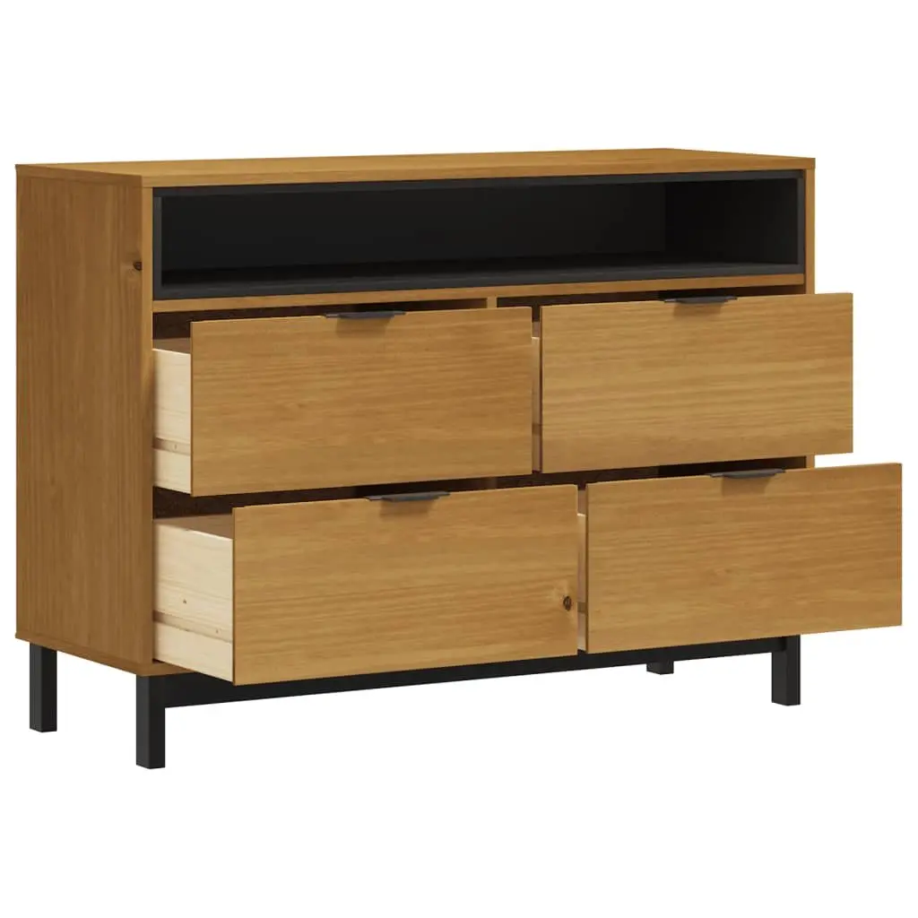 Drawer Cabinet Wooden Storage Organizer 110x40x80 cm Brown