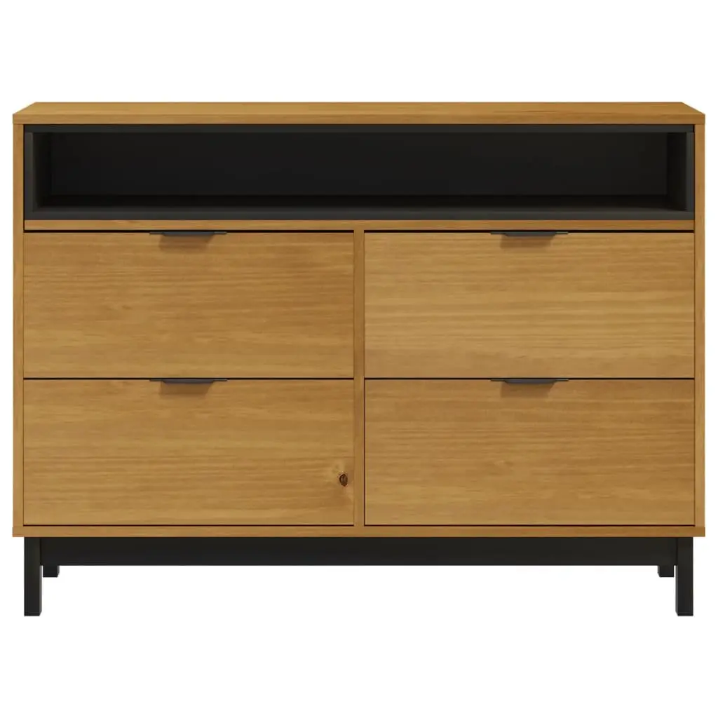 Drawer Cabinet Wooden Storage Organizer 110x40x80 cm Brown