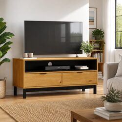 TV Cabinet 110x40x50cm in Solid Pine Wood