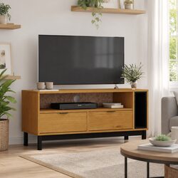 Solid Pine Wood Media Unit TV Cabinet 110x40x50 cm