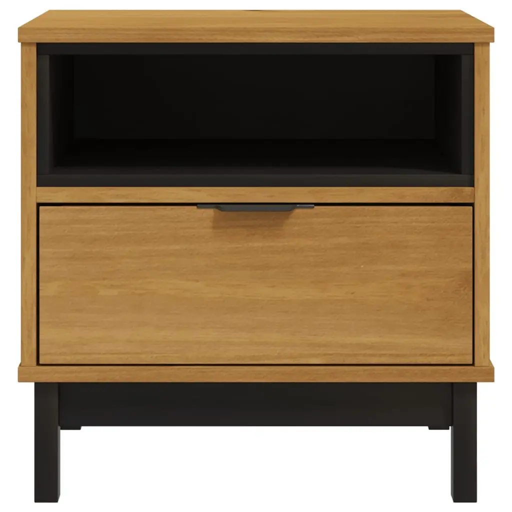 Solid Wood Side Table Storage 50x50x50 cm Brown