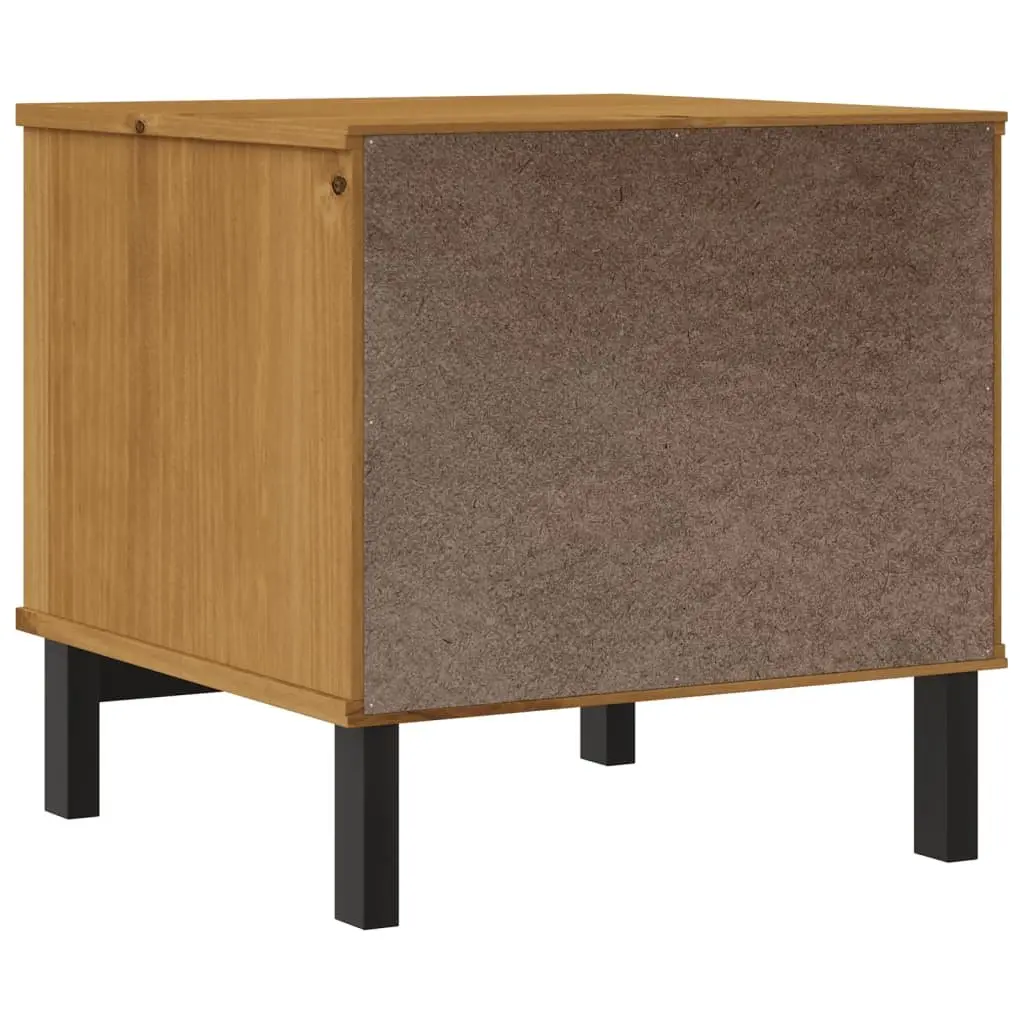 Solid Wood Side Table Storage 50x50x50 cm Brown