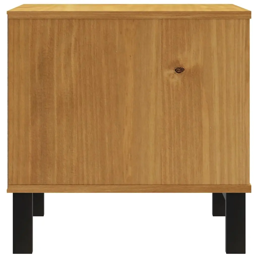 Solid Wood Side Table Storage 50x50x50 cm Brown