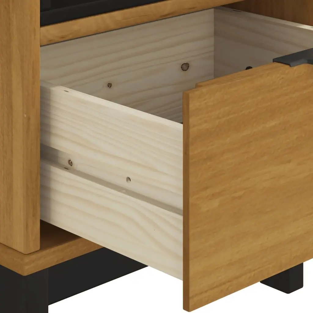Solid Wood Side Table Storage 50x50x50 cm Brown