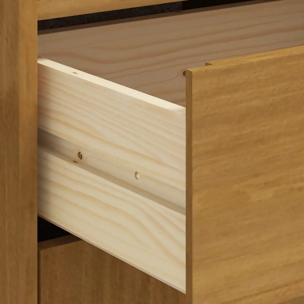 Highboard Storage Cabinet Glass Door Brown Engineered Wood 92cm W x 40cm D x 122.5cm H