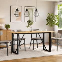 O-Frame Table Legs in Black Steel - 120x60x73cm Dimensions