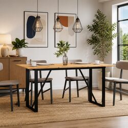 Steel Black O-Frame Table Legs 140x60x73 cm
