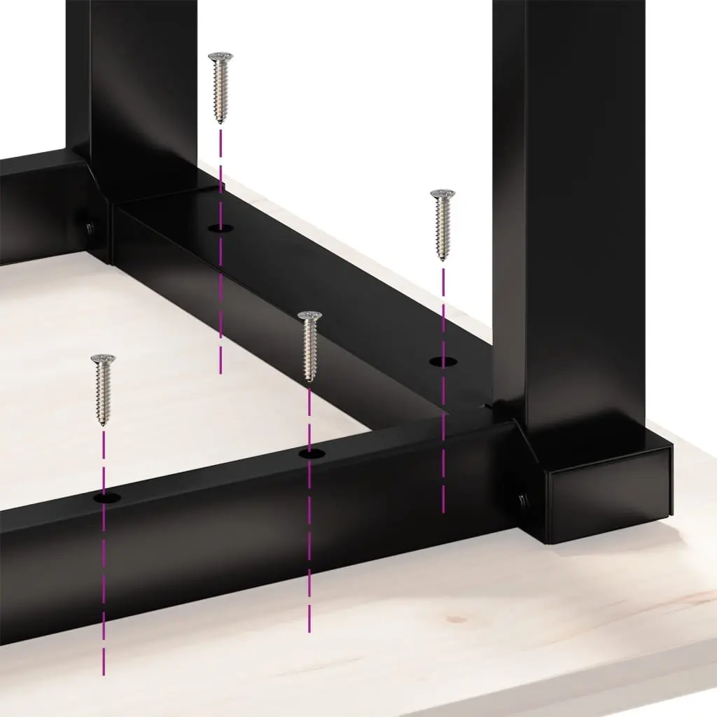 O-Frame Table Legs Black Steel Industrial Style 140x60x73 cm Support