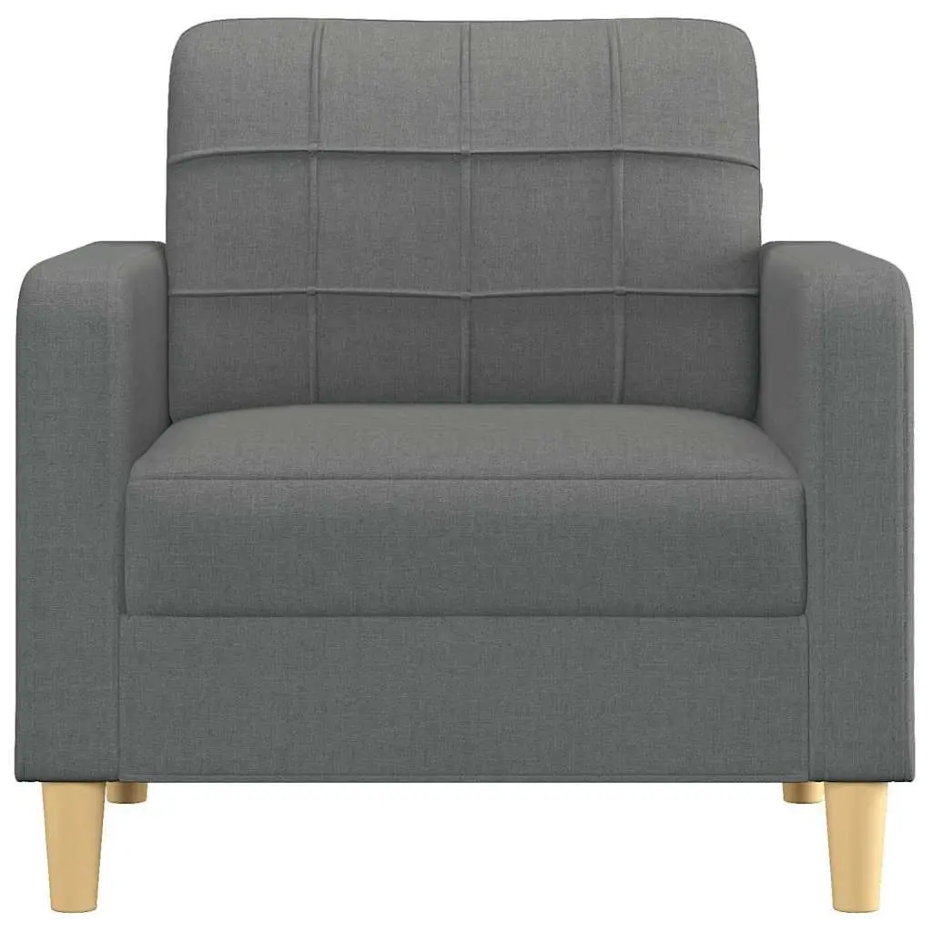 Sofa Chair Grey Fabric 60cm Armchair Living Room Seat Padded Lounge Furniture
