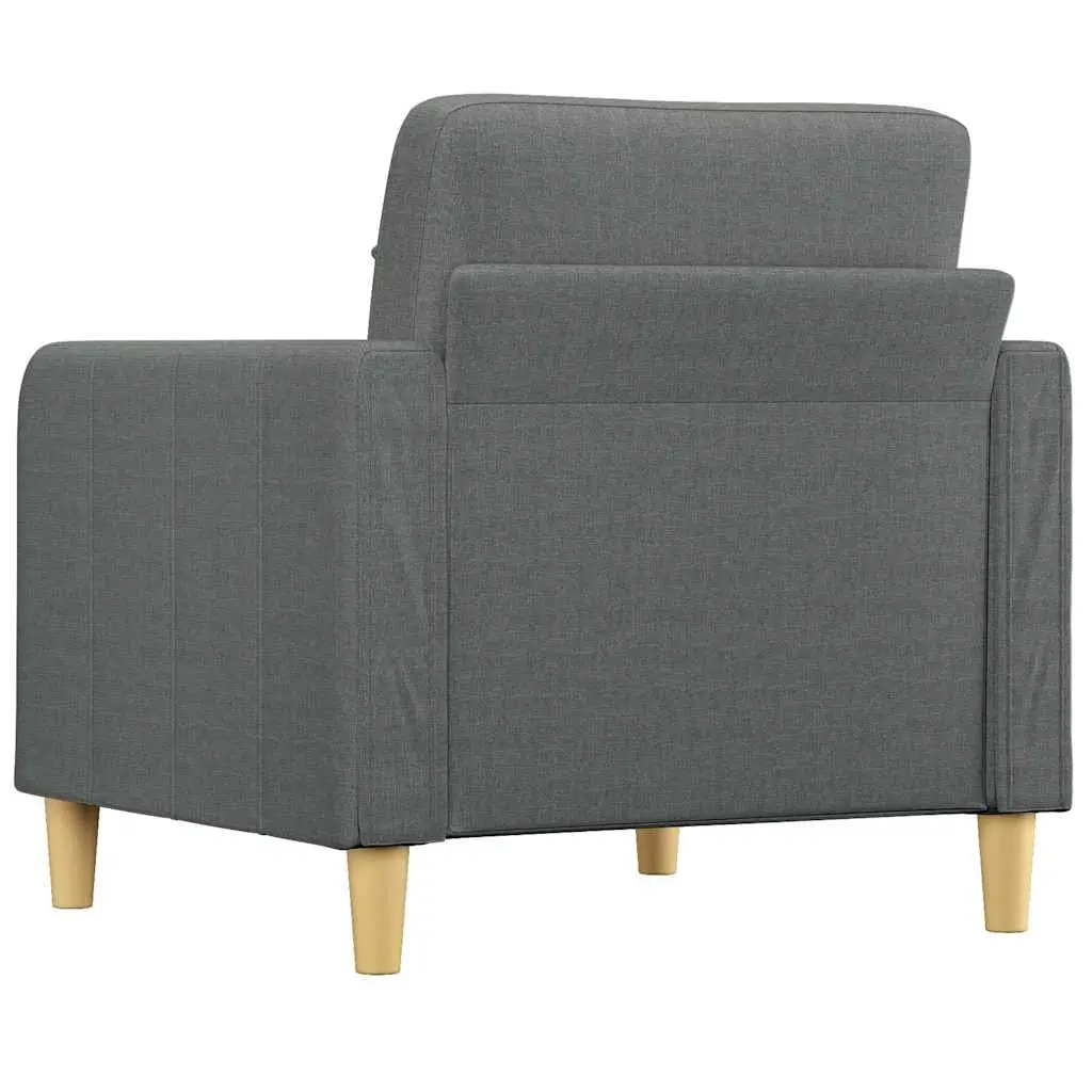 Sofa Chair Grey Fabric 60cm Armchair Living Room Seat Padded Lounge Furniture