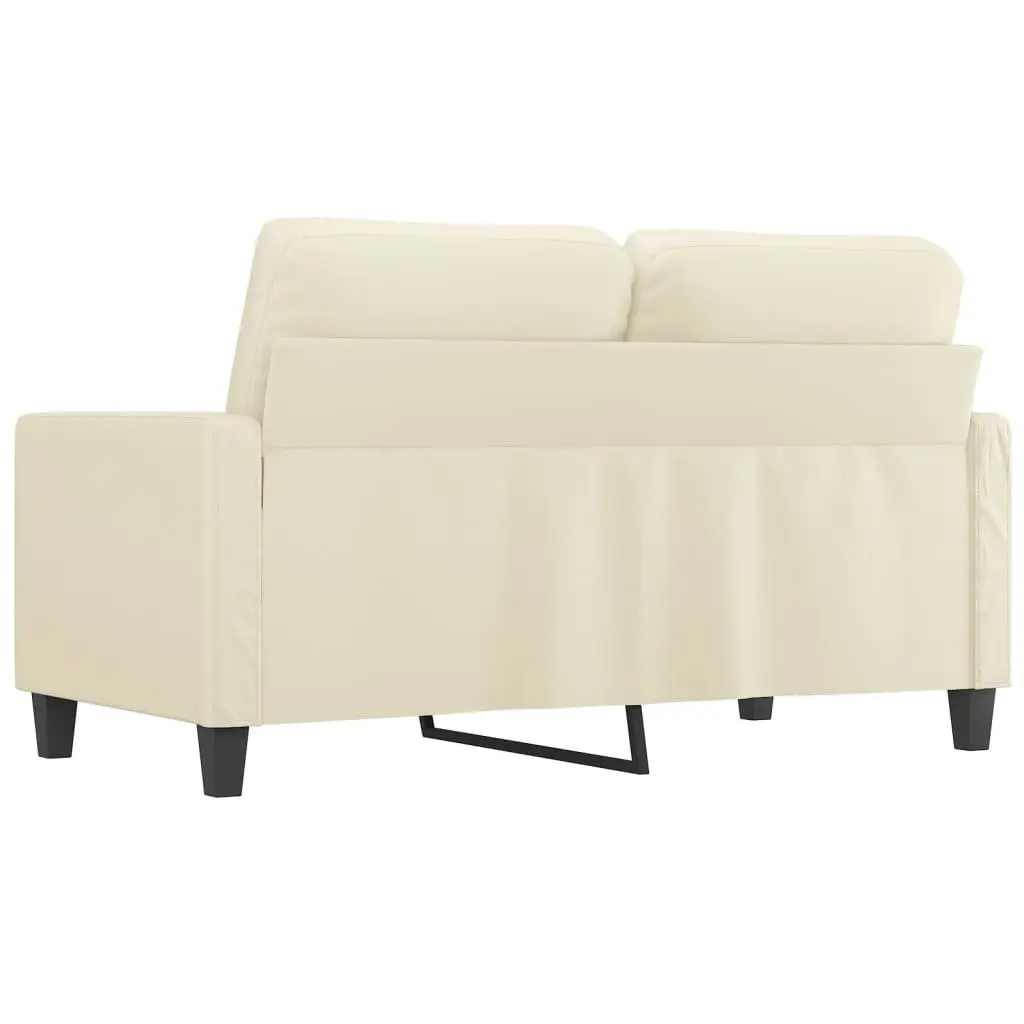 2-Seater Sofa Cream Modern Living Room Couch Faux Leather Comfortable Furniture