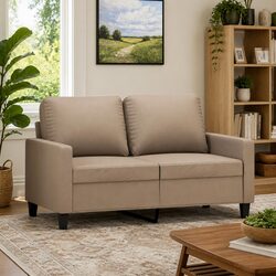 2-Seater Sofa with Metal Frame and Faux Leather