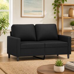 2-Seater Sofa in Black Velvet with Metal Frame