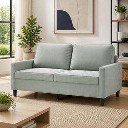 Grey Velvet 2-Seater Sofa with Metal Frame