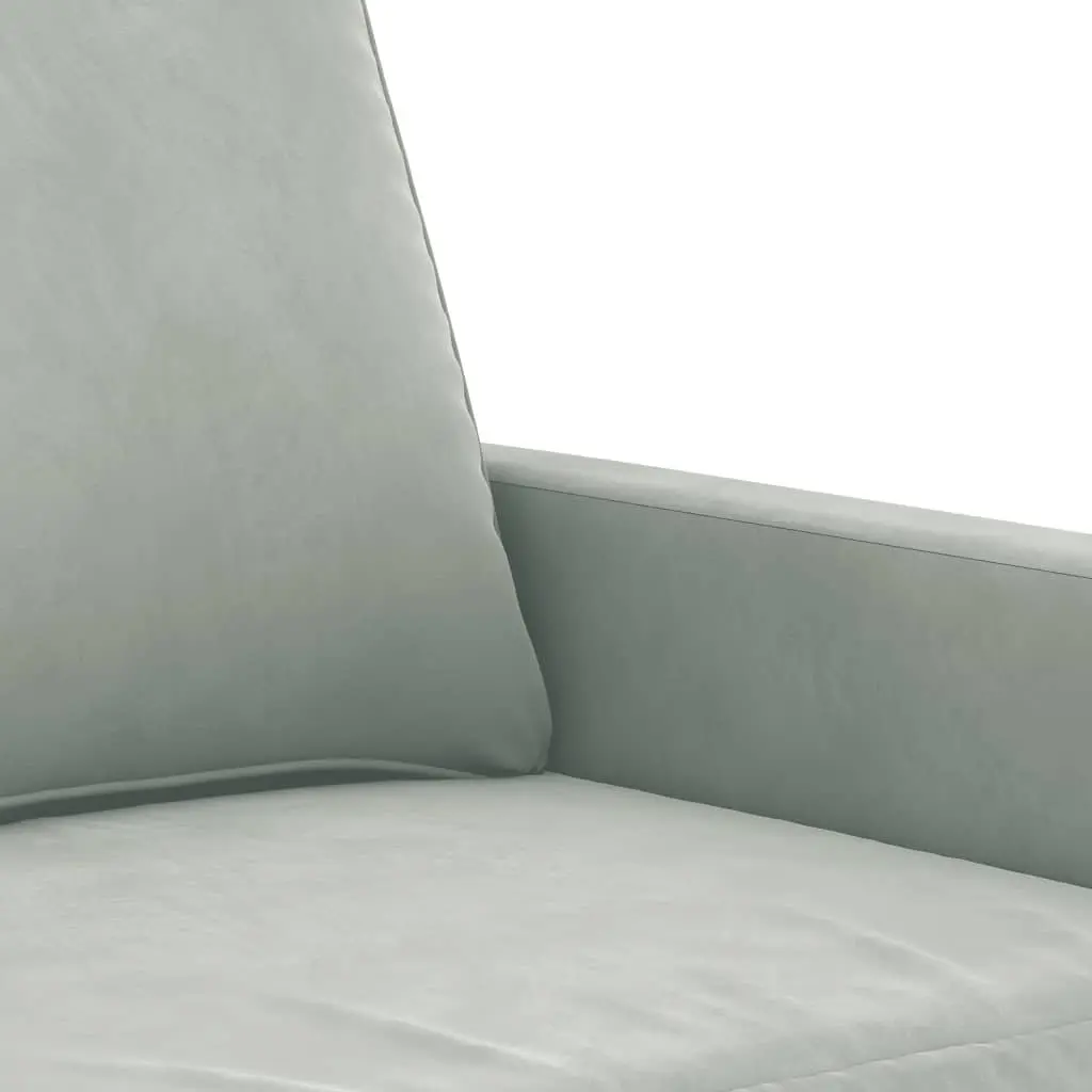 2-Seater Sofa Comfort Grey Velvet 140cm Modern Lounge
