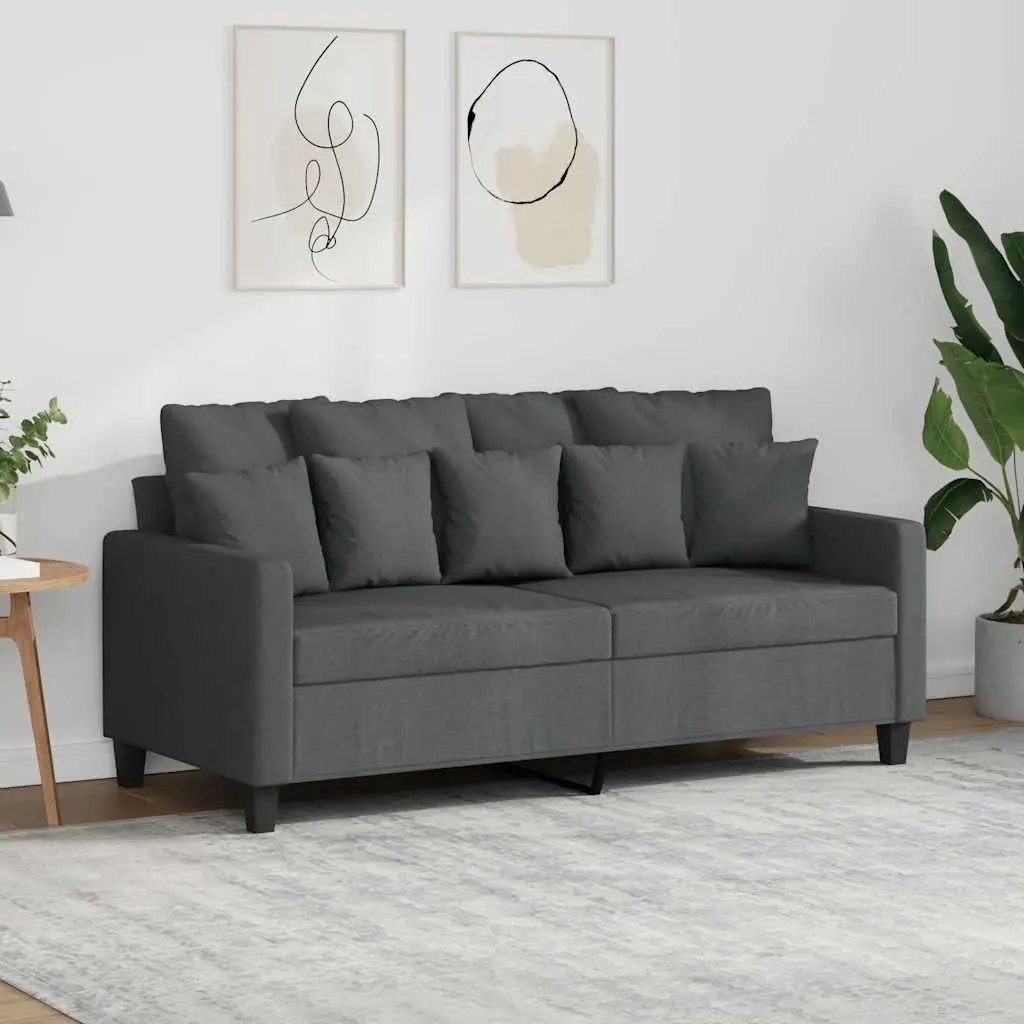 2-Seater Sofa Grey 140cm Modern Fabric Lounge Couch Living Room Furniture