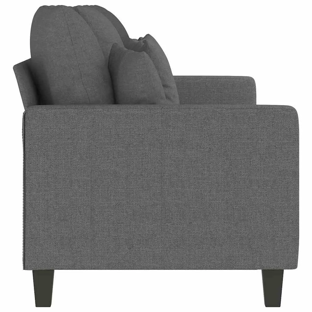 3-Seater Sofa Dark Grey 180cm Living Room Couch Fabric Upholstered Furniture