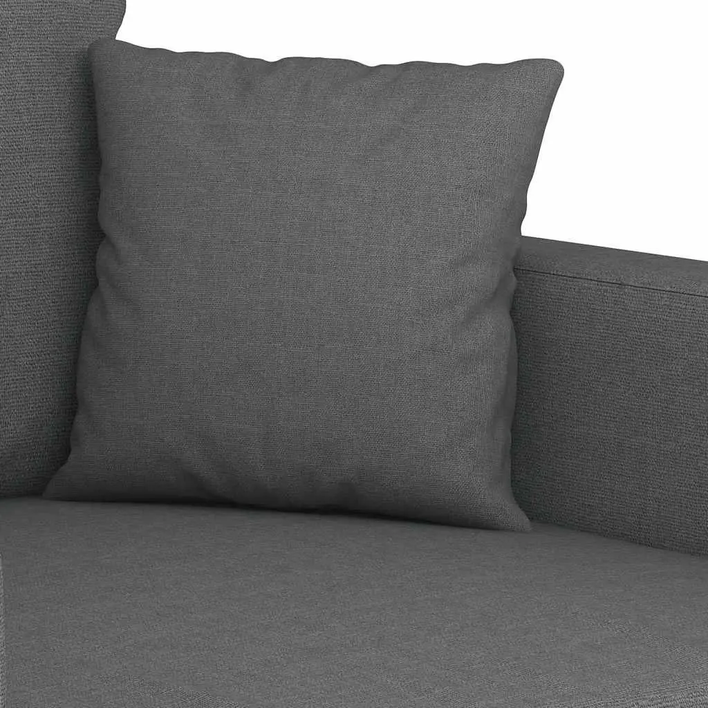 3-Seater Sofa Dark Grey 180cm Living Room Couch Fabric Upholstered Furniture