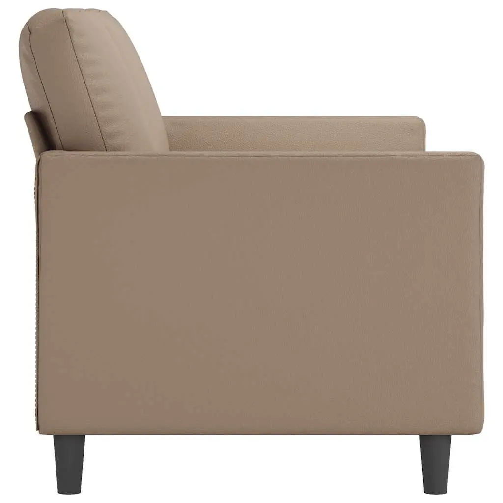 2-Seater Sofa Comfort Brown Faux Leather 140cm
