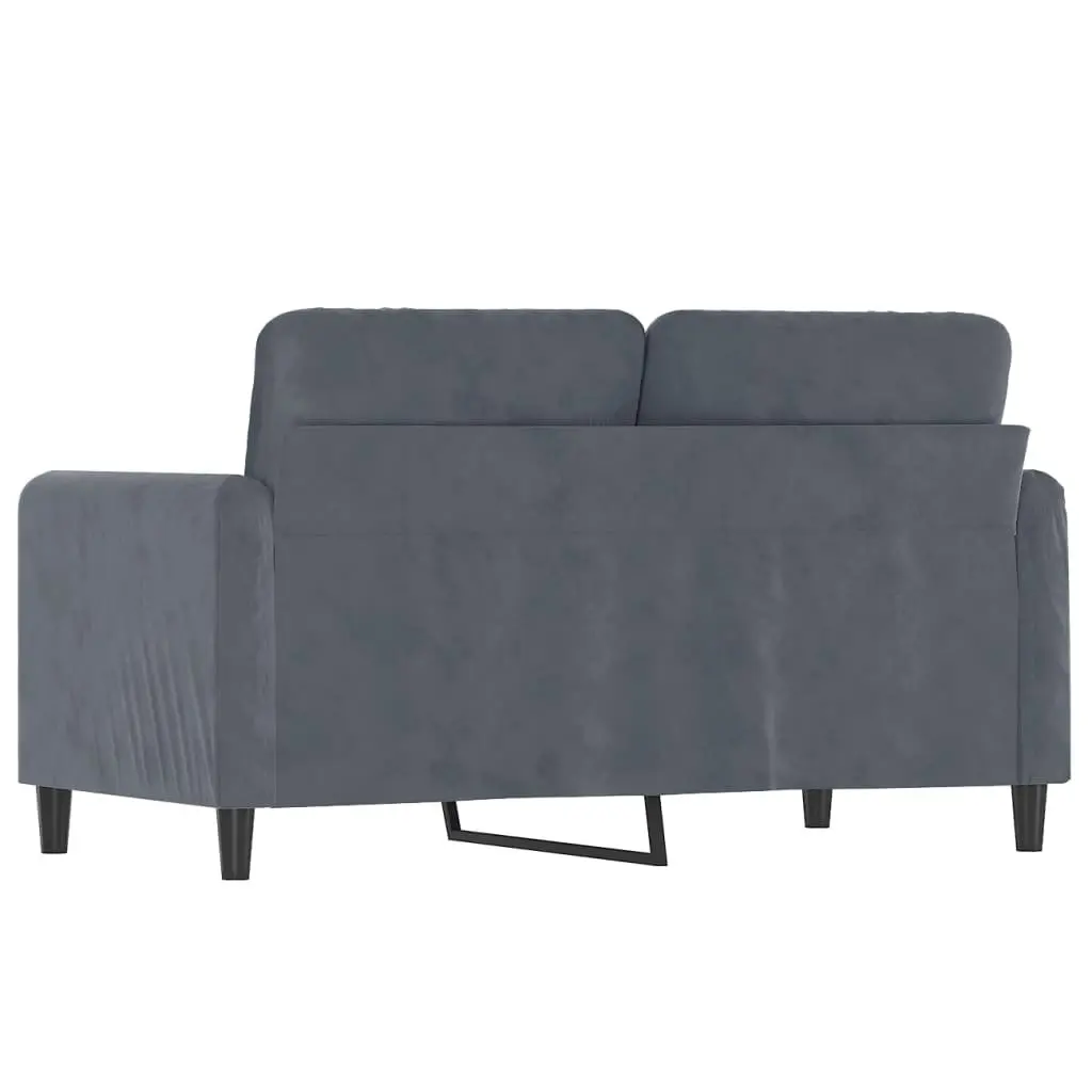 2-Seater Sofa Grey Velvet 120cm Modern Living Room Couch Comfortable Padded