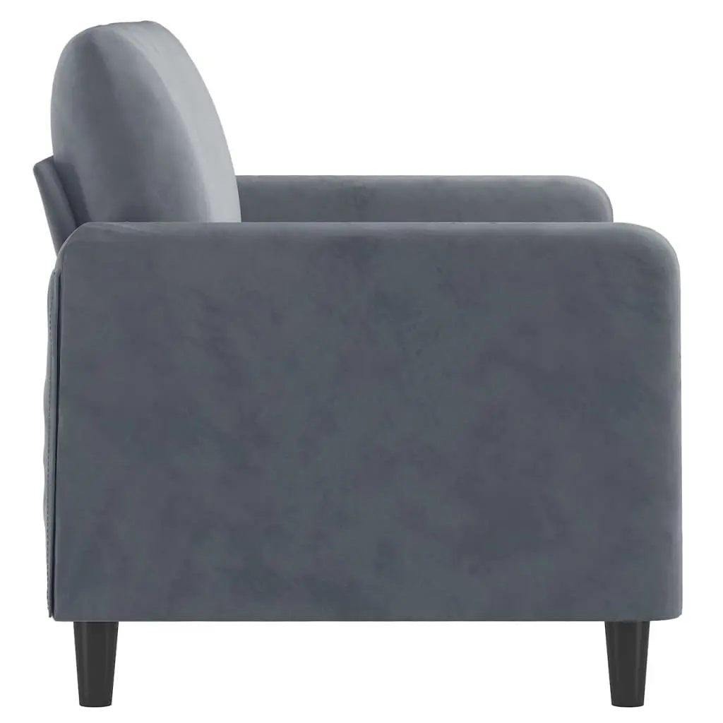 2-Seater Sofa Grey Velvet 120cm Modern Living Room Couch Comfortable Padded