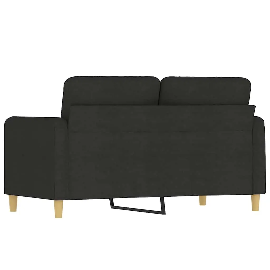 2-Seater Sofa Black 120cm Fabric Living Room Couch Armrest Back Cushions Modern