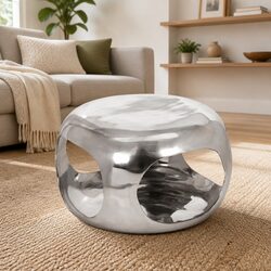 Aluminium Frame Silver Coffee Table for Living Rooms