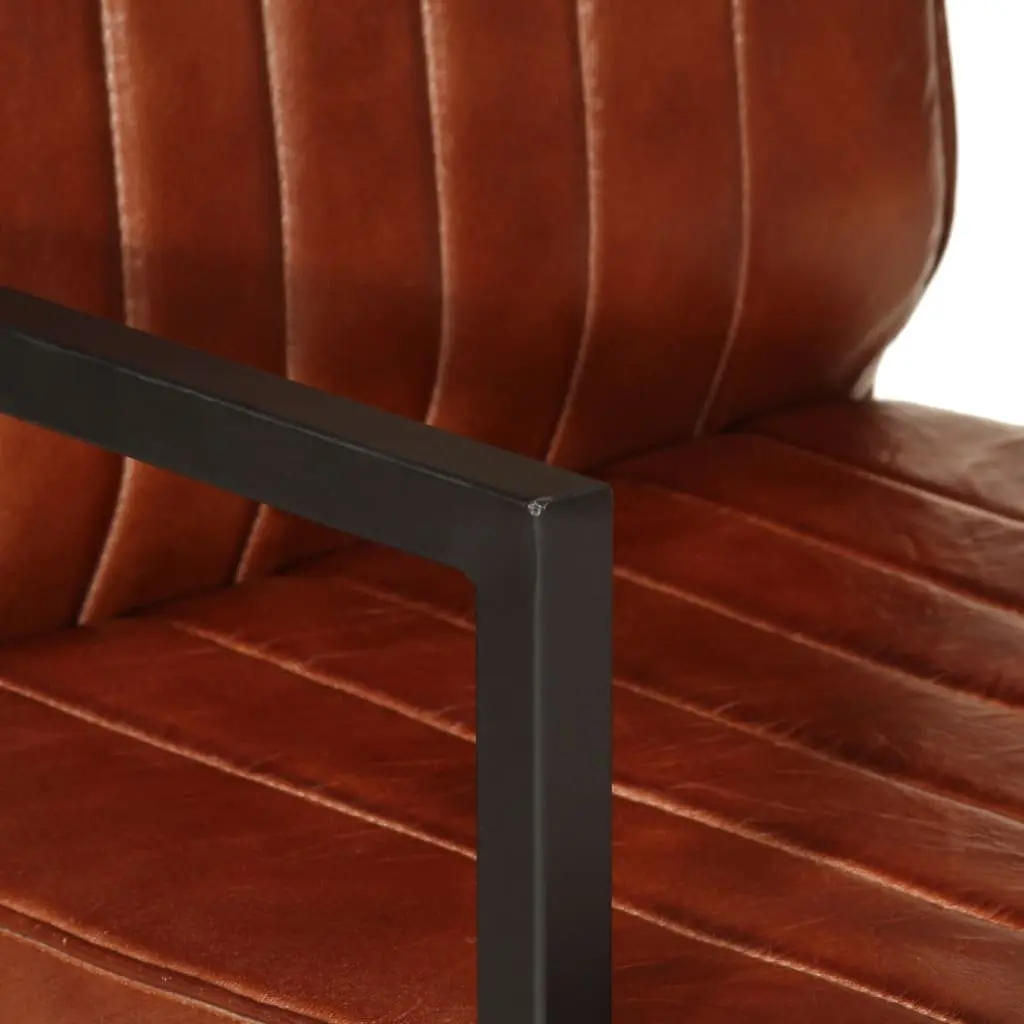 Sofa Chair Brown Leather Armchair Living Room Lounge Seating Furniture