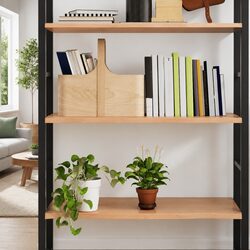 Wall Shelf Constructed from Solid Light Brown Oak