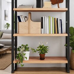 Wall Shelf in Light Brown Solid Oak Wood 80x50cm