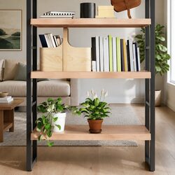 Handmade Wall Shelf Solid Oak Wood Light Brown 80x50cm