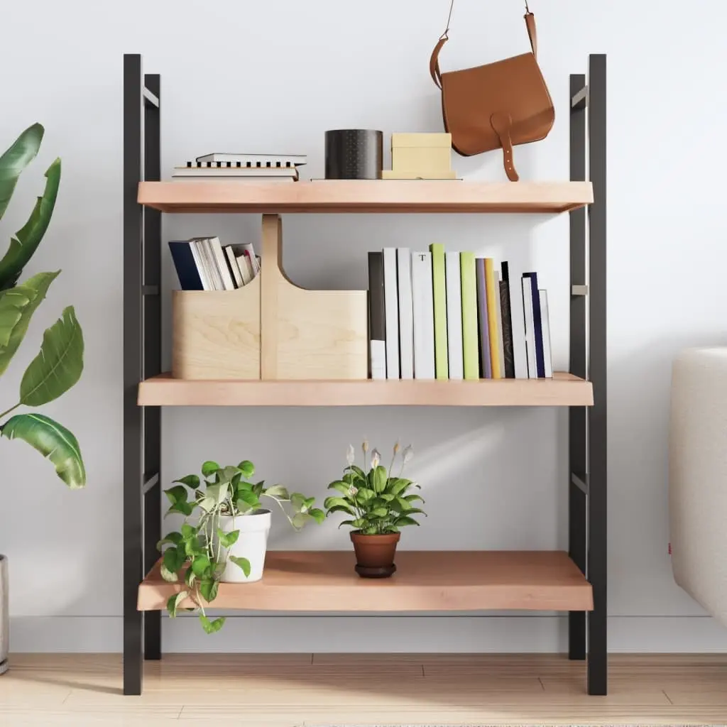 Wall Shelf Handmade Solid Oak Wood Light Brown 80x50cm Rustic Storage Ledge