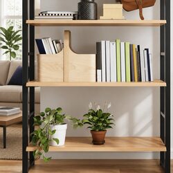 Solid Oak Wood Wall Shelf - Light Brown 80x60x2cm