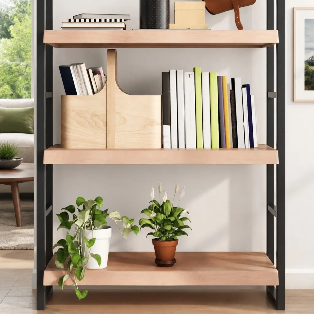 Wall Shelf Solid Oak Wood Rustic Light Brown 100x50cm