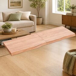 Solid Oak Wall Shelf 120x40cm Rustic Design