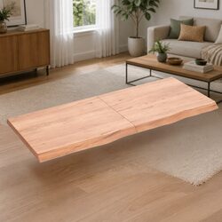 Solid Oak Wall Shelf with Folding Hinge Design 120x50cm