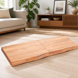 Light Brown Wall Shelf Made from Solid Oak Wood 120x50cm